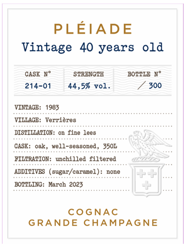 Delamain Cognac Grande Champagne Pleiade Plenitude Vintage 1983 70cl (Kinkekarbis) - Image 3